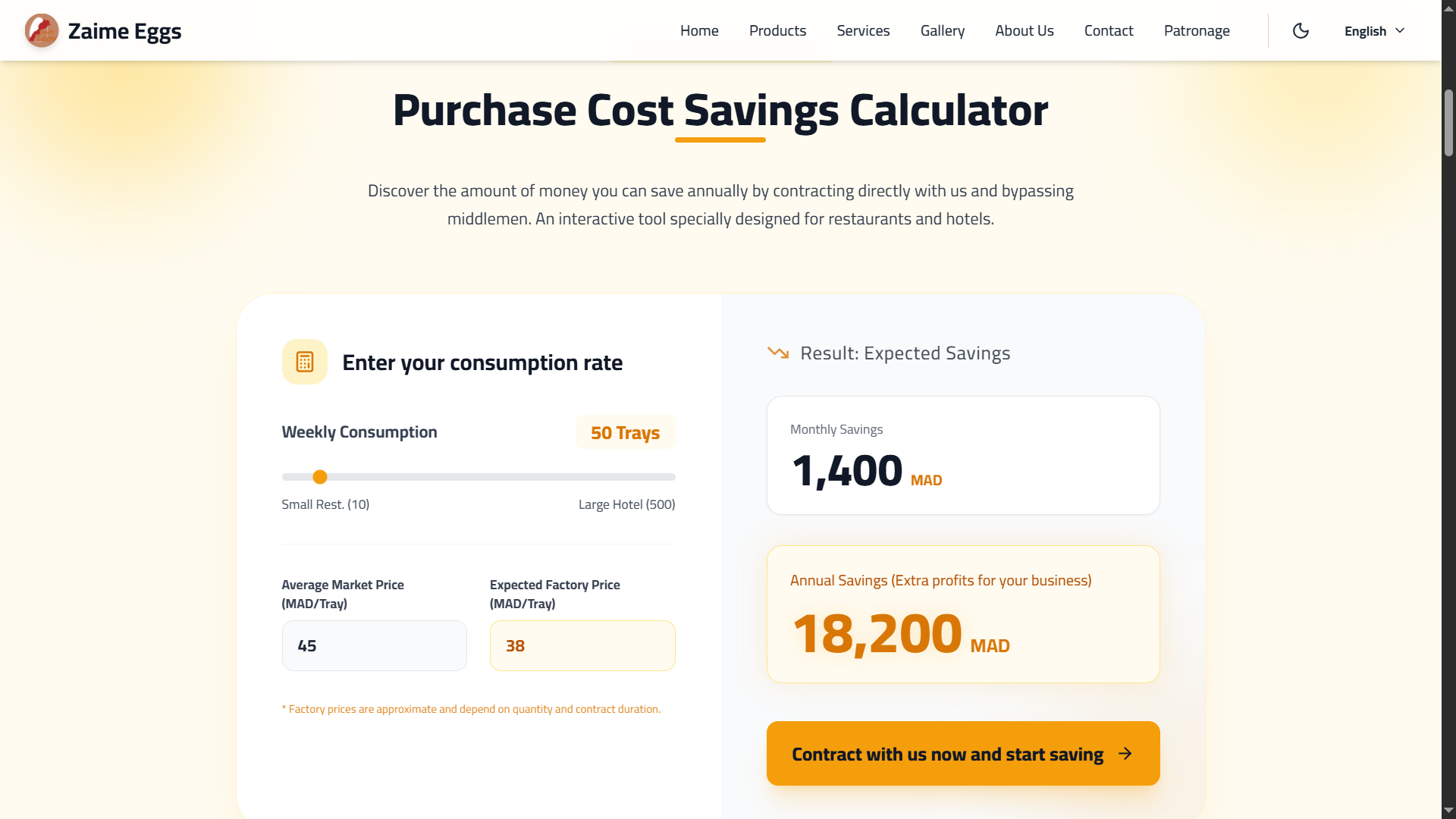 Calculateur B2B d'Économies de Volume